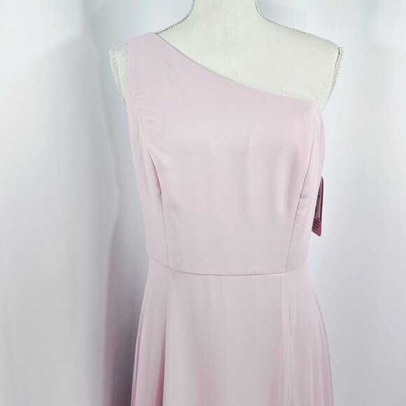 Thread Women's Pink One Shoulder Circle Skirt Chiffon Maxi Dress Size 10R NWT - Picture 3 of 16